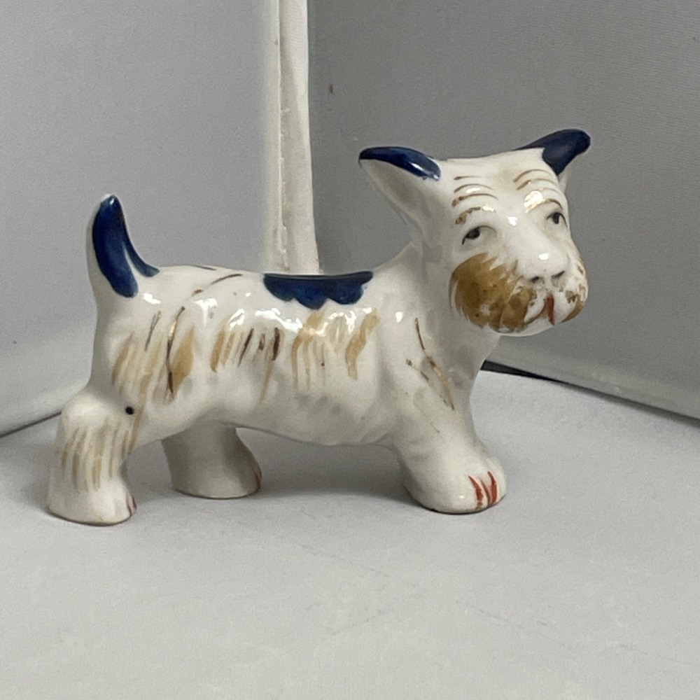 Vintage Terrier Dog Porcelain Ceramic Figurine‎ Trinket Made in  Occupied Japan